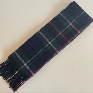 Green Red and Blue Plaid Wool Scarf